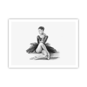 Poster - Uno schizzo di una ballerina in uno stile classico e sottile - 100x70cm - Incantata dalla danza - Decorazione murale moderna per soggiorno e camera da letto ARTTOR
