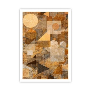 Poster - Studio cubista in marrone - 70x100 cm