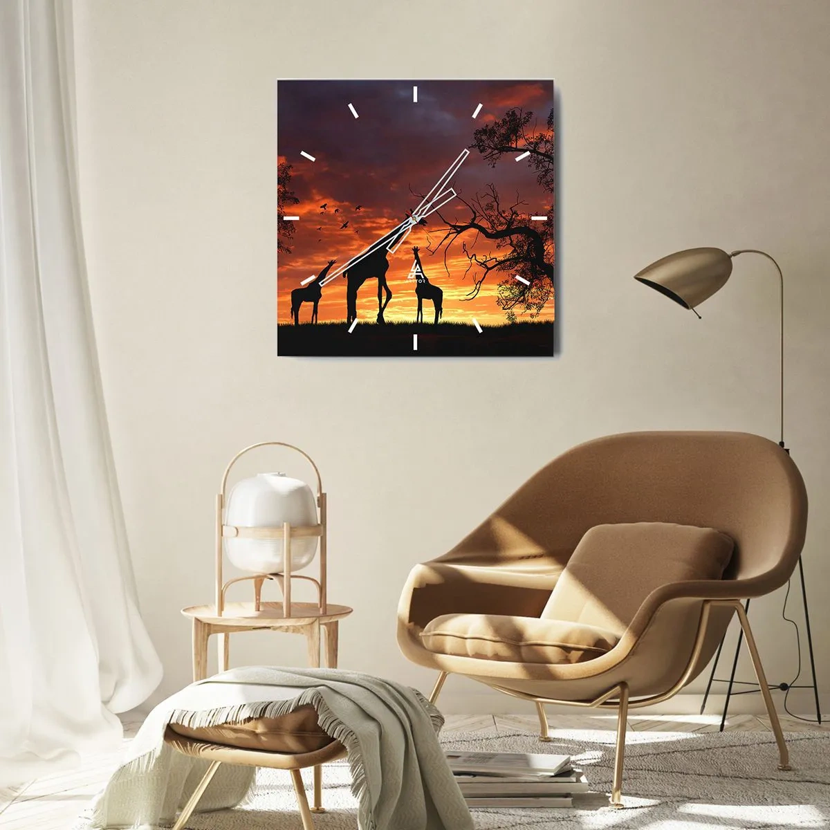 Orologio da parete - Orologio in Vetro - Piccola cena tra amici - 40x40 cm