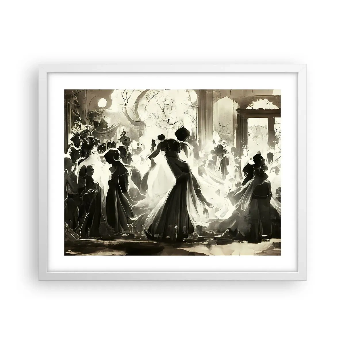 Poster in cornice bianca - Il gran ballo in maschera - 50x40 cm