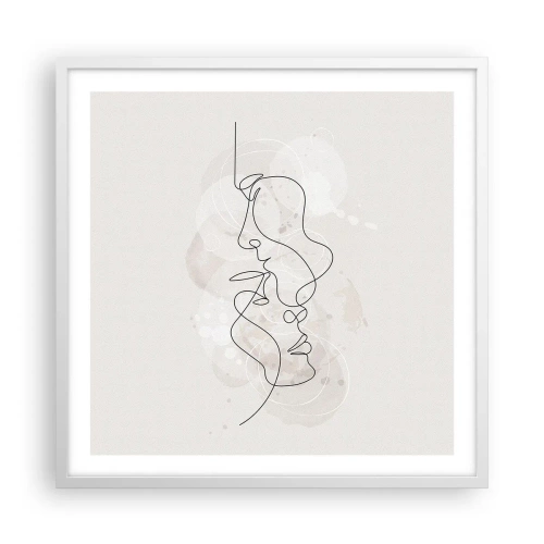 Poster in cornice bianca - Intrecciati in un abbraccio - 60x60 cm