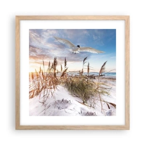 Poster in cornice rovere chiaro - Vento dal mare - 40x40 cm