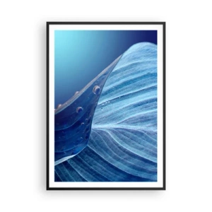 Poster in cornice nera - Gocce di blu nascoste - 70x100 cm