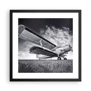 Poster in cornice nera - Giramondo alato  - 40x40 cm