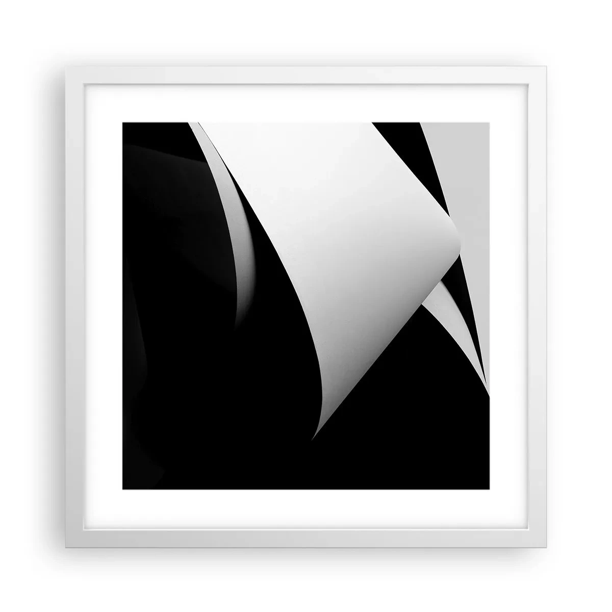 Poster in cornice bianca - Piani di luce dalle profondità dell'ombra - 40x40 cm