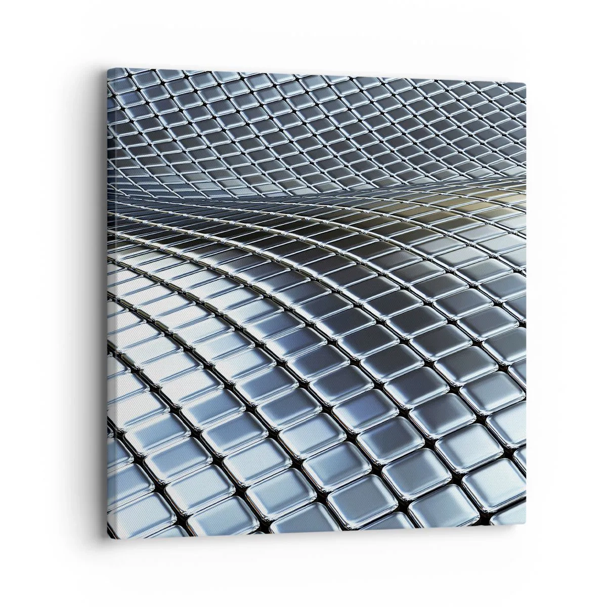 Quadro su tela - Stampe su Tela - Onda metallica argentea - 30x30 cm