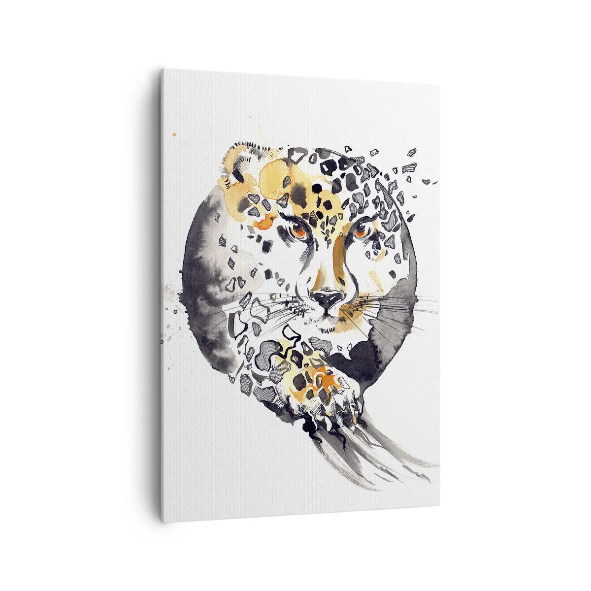 Quadro su tela - Stampe su Tela - Dipinto artistico ad acquerello con motivo ghepardo - 70x100cm - Bellezza predatrice - Decorazione murale moderna per soggiorno e camera da letto ARTTOR
