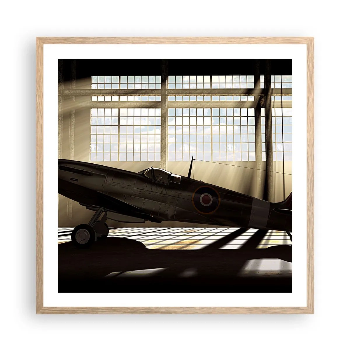 Poster in cornice rovere chiaro - Il riposo del guerriero - 60x60 cm