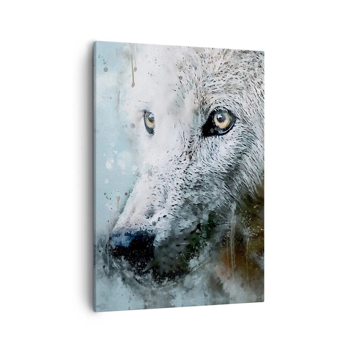 Quadro su tela - Stampe su Tela - Ritratto ad acquerello di un lupo - 50x70cm - Scopri l'anima del lupo - Decorazione murale moderna per soggiorno e camera da letto ARTTOR