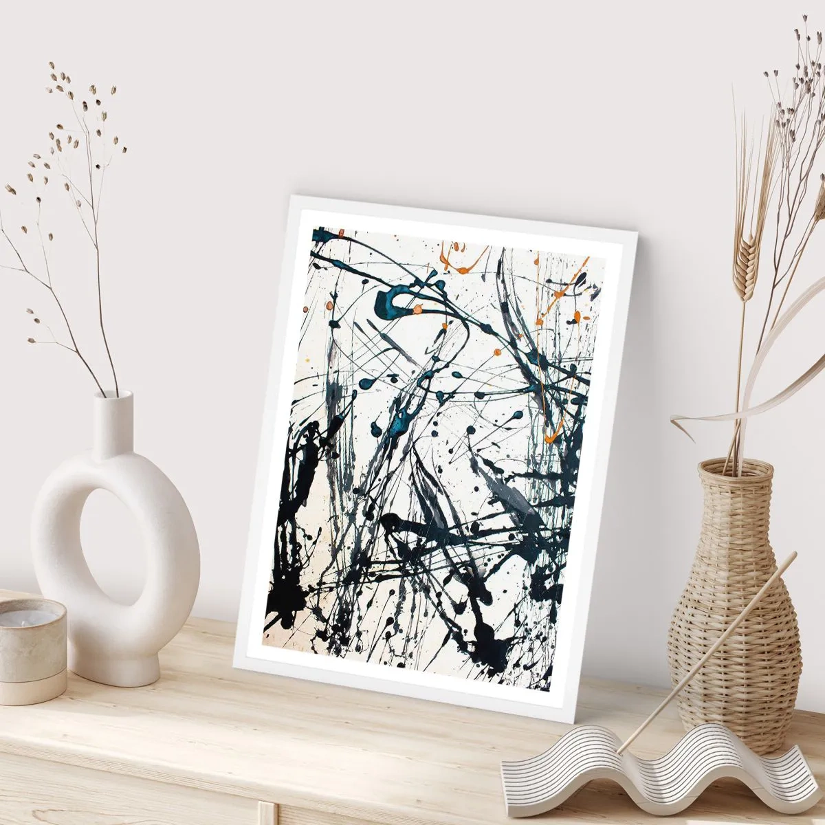 Poster in cornice bianca - Astrazione espressionistica - 30x40 cm