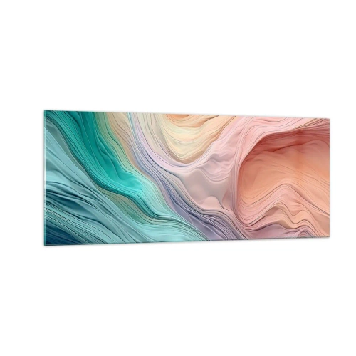 Quadro su vetro - Onda arcobaleno - 100x40 cm