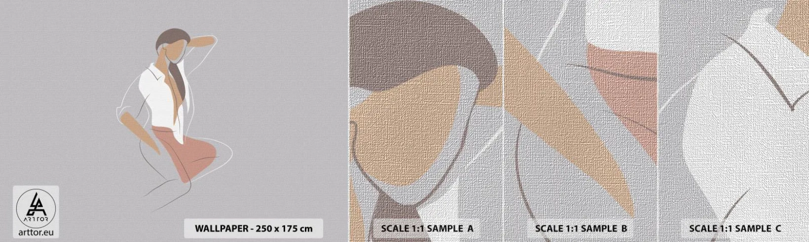 Campione di Fotomurale Premium Canvas - Profilo di bellezza - Donna, Grafica, Modello - 100x30 cm