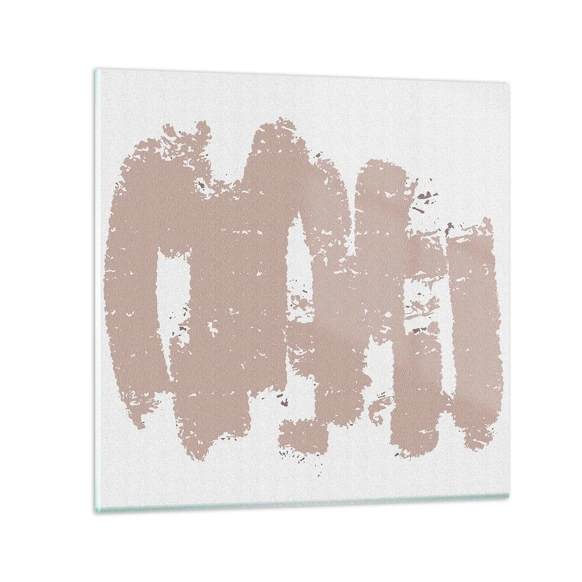 Quadro su vetro - Astrazione in un rosa mite - 40x40 cm