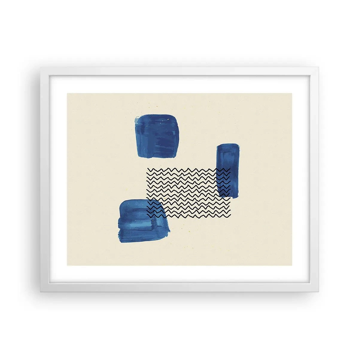 Poster in cornice bianca - Quartetto astratto - 50x40 cm