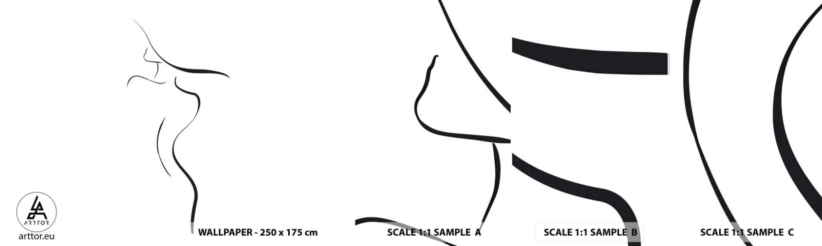 Campione di Fotomurale Adesivo Deluxe Sticker - Inafferrabile come un'onda - Astrazione, Corpo della donna, Donna In Un Cappello - 100x30 cm