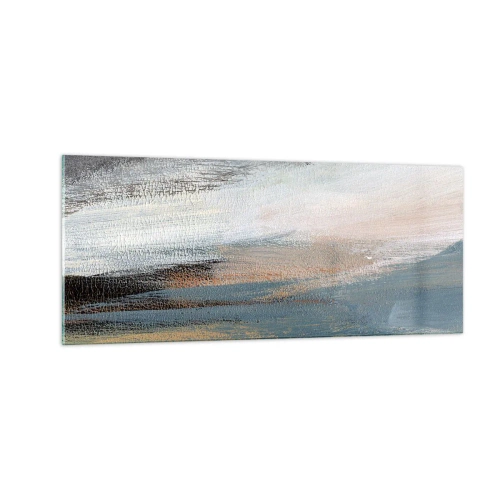 Quadro su vetro - Astrazione: paesaggio del nord - 100x40 cm
