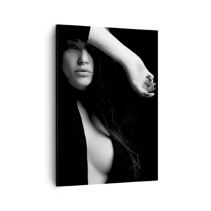 Quadro su tela - Stampe su Tela - Ritratto elegante di una donna in bianco e nero - 50x70cm - Scuola di seduzione - Decorazione murale moderna per soggiorno e camera da letto ARTTOR