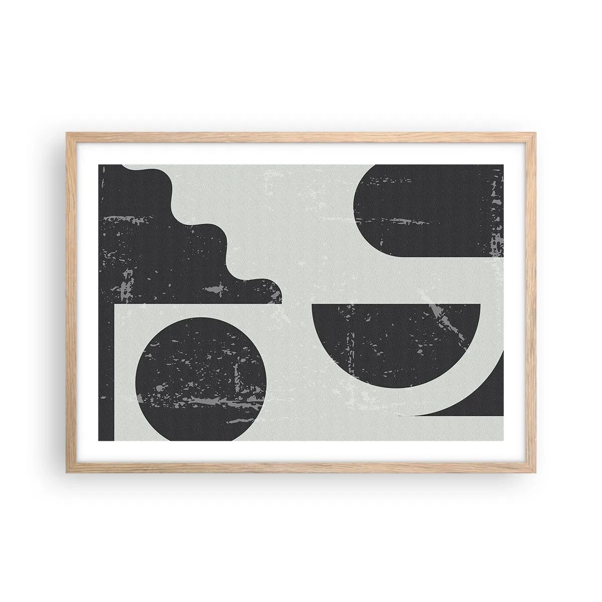 Poster in cornice rovere chiaro - Composizione sopra e sotto - 70x50 cm