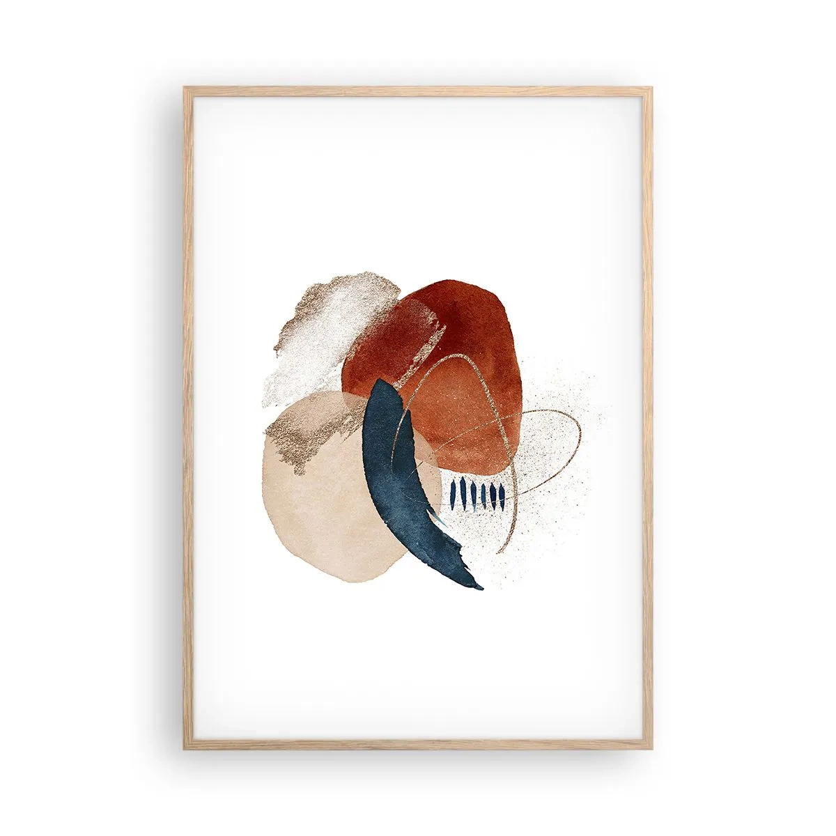 Poster in cornice rovere chiaro - Composizione ovale - 70x100 cm