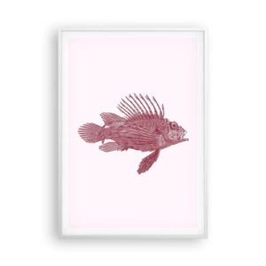 Poster in cornice bianca - Abitante di mari esotici - 70x100 cm