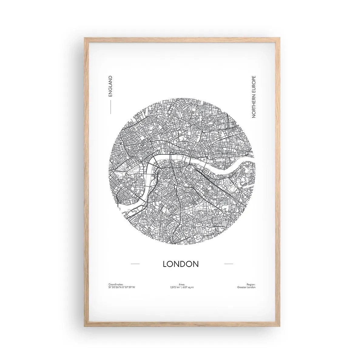 Poster in cornice rovere chiaro - Anatomia di Londra - 61x91 cm