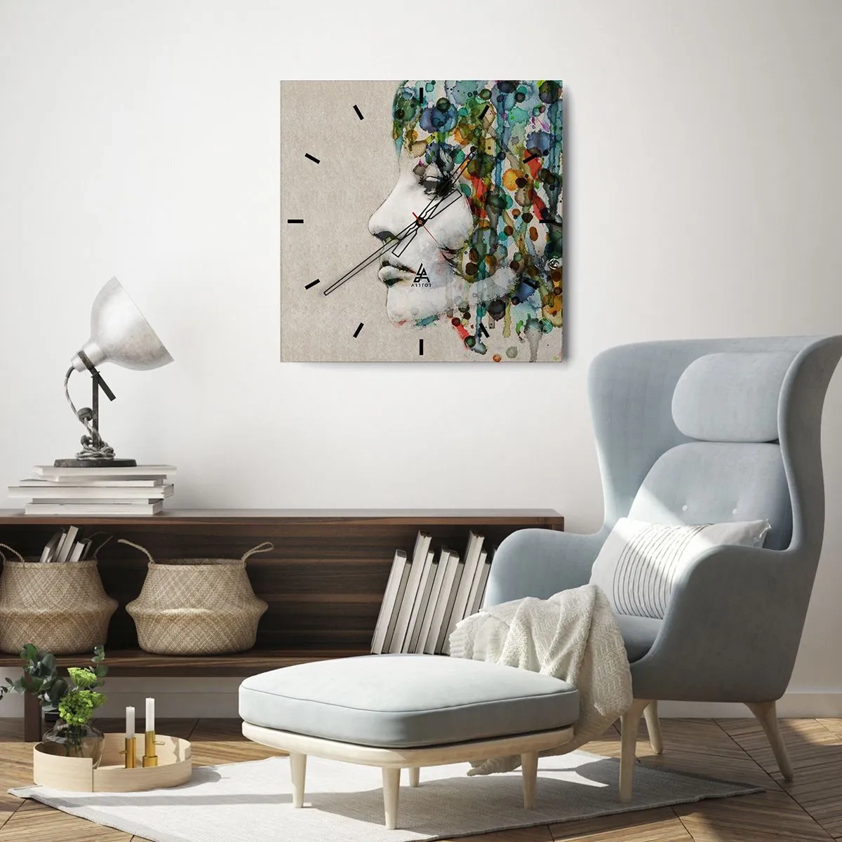 Orologio da parete - Orologio in Vetro - Emersa dal grigio - 40x40 cm