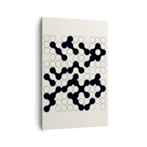 Quadro su tela - Stampe su Tela - Motivi in bianco e nero con cerchi su sfondo chiaro - 80x120cm - Gioco cinese: variazione - Decorazione murale moderna per soggiorno e camera da letto ARTTOR