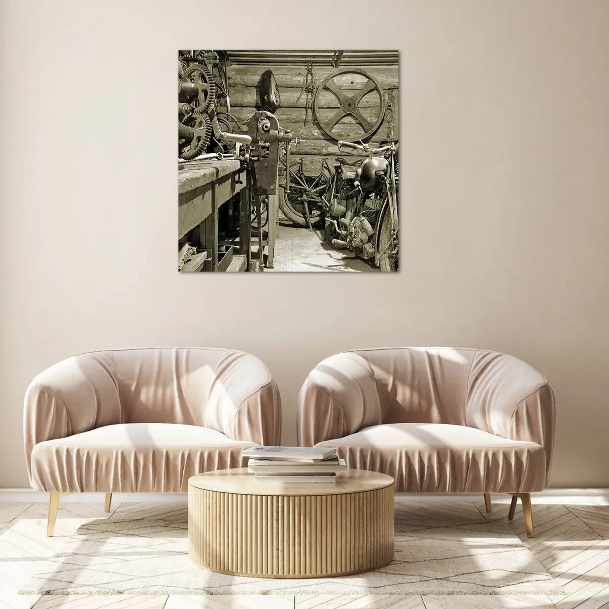Quadro su vetro - Nel capanno di zio Alfredo - 30x30 cm