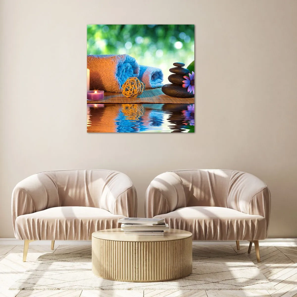 Quadro su vetro - Tempo per il corpo - 70x70 cm