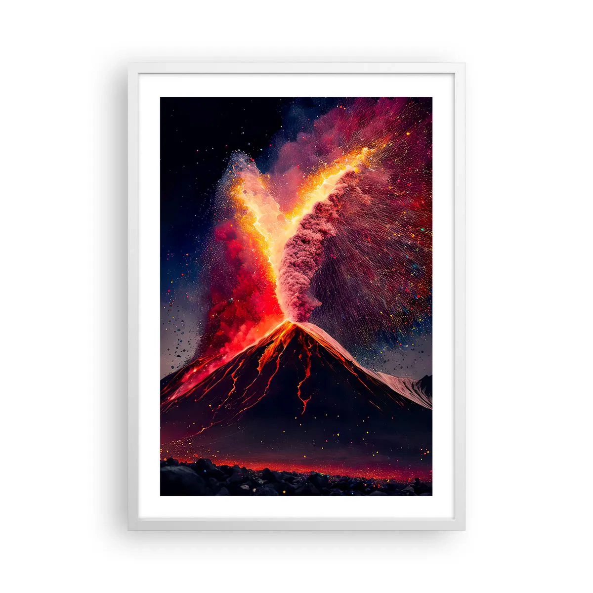 Poster in cornice bianca - Bellezza e minaccia - 50x70 cm