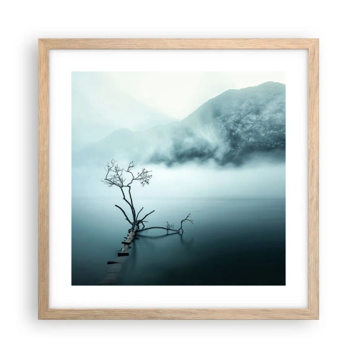 Poster in cornice rovere chiaro - Dall'acqua e dalla nebbia - 40x40 cm