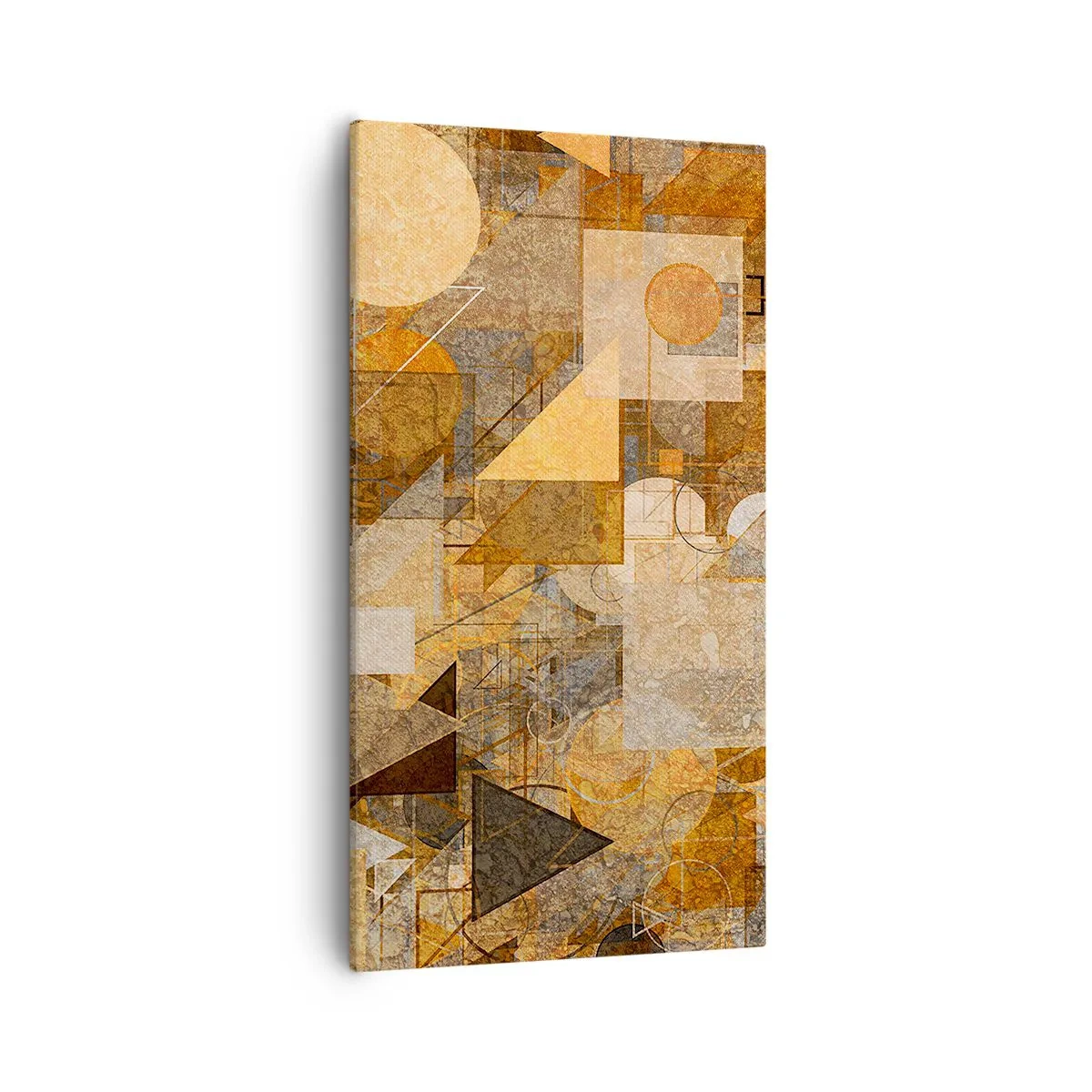 Quadro su tela - Stampe su Tela - Studio cubista in marrone - 55x100 cm
