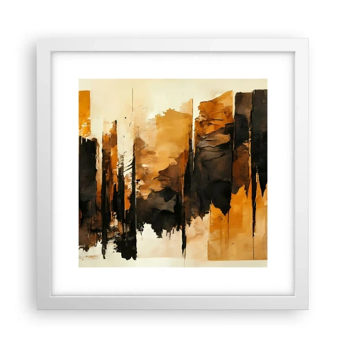 Poster in cornice bianca - Armonia di nero e oro - 30x30 cm