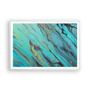 Poster in cornice bianca - Marea turchese - 100x70 cm