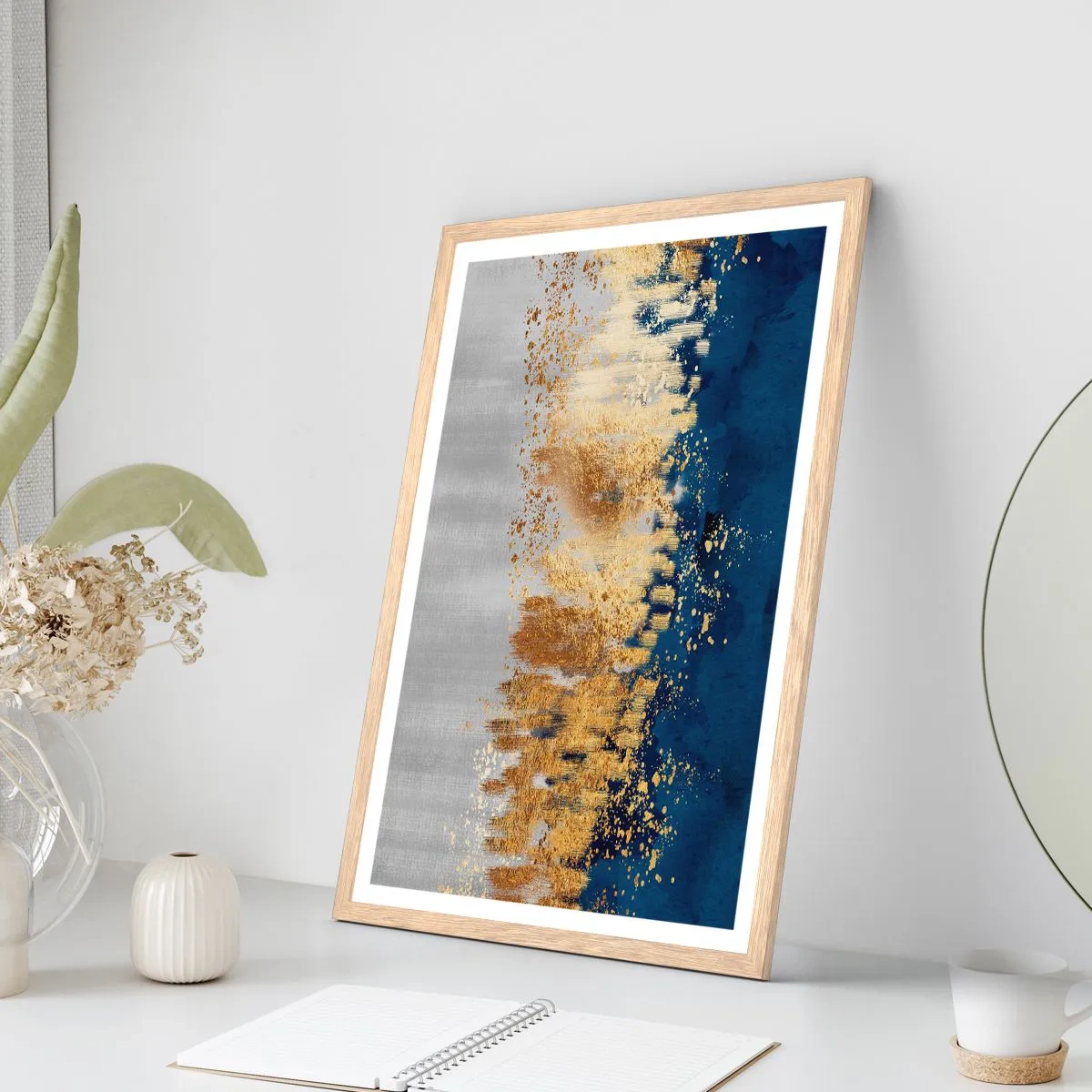 Poster in cornice rovere chiaro - Composizione moderna con bagliore - 40x50 cm