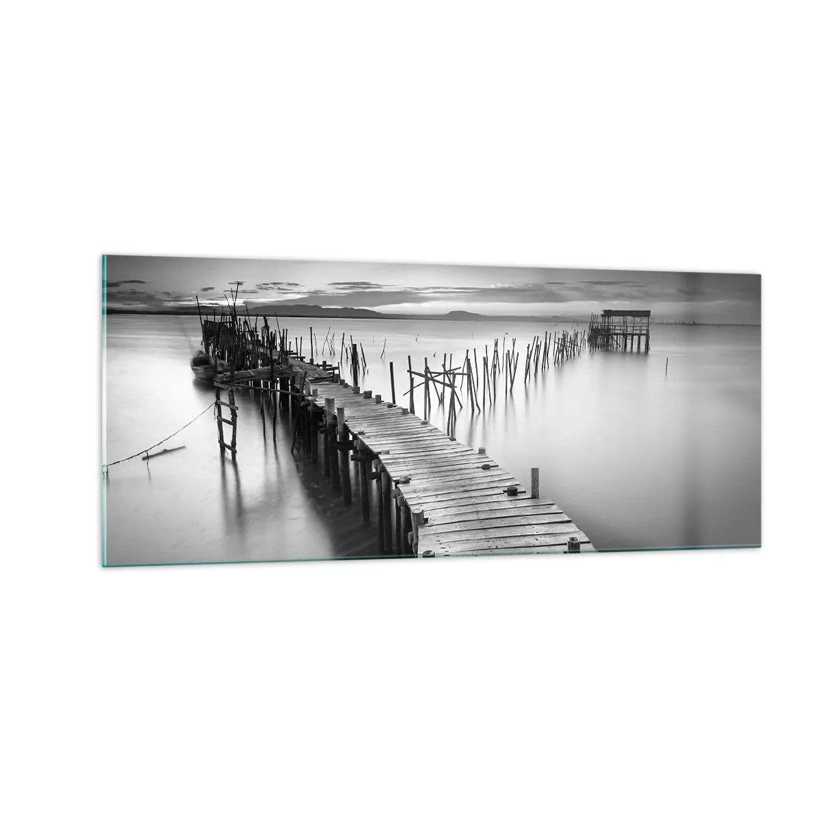 Quadro su vetro - La pace della riva dimenticata - 100x40 cm