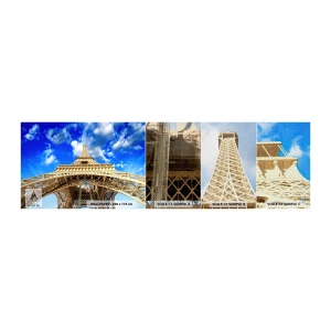 Campione di Fotomurale Premium Canvas - Toccare il cielo e le nuvole - Città, Parigi, Torre Eiffel - 100x30 cm