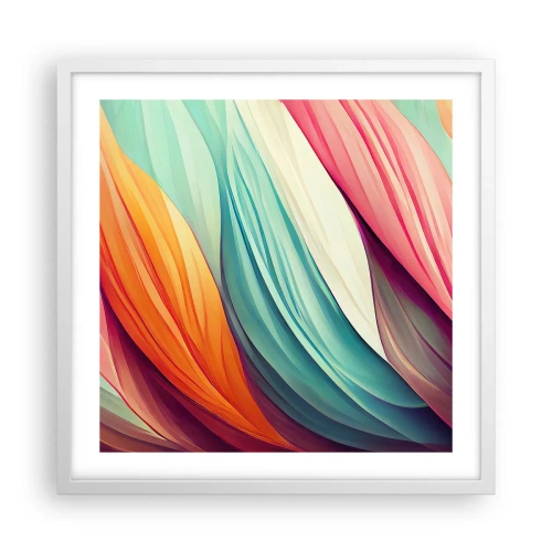 Poster in cornice bianca - Intreccio arcobaleno - 50x50 cm