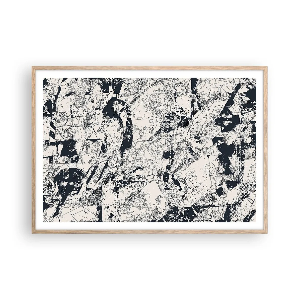 Poster in cornice rovere chiaro - La compenetrazione degli opposti - 100x70 cm