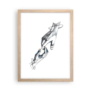 Poster in cornice rovere chiaro - Buon gesto - 30x40 cm