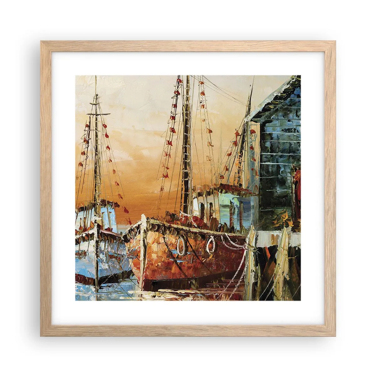 Poster in cornice rovere chiaro - Ritorno tranquillo - 40x40 cm