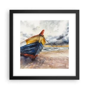 Poster in cornice nera - Riposo sulla riva - 30x30 cm
