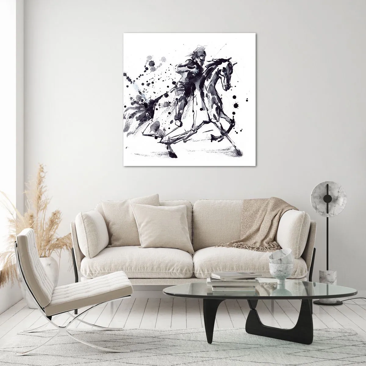 Quadro su vetro - Il cavaliere nero - 50x50 cm