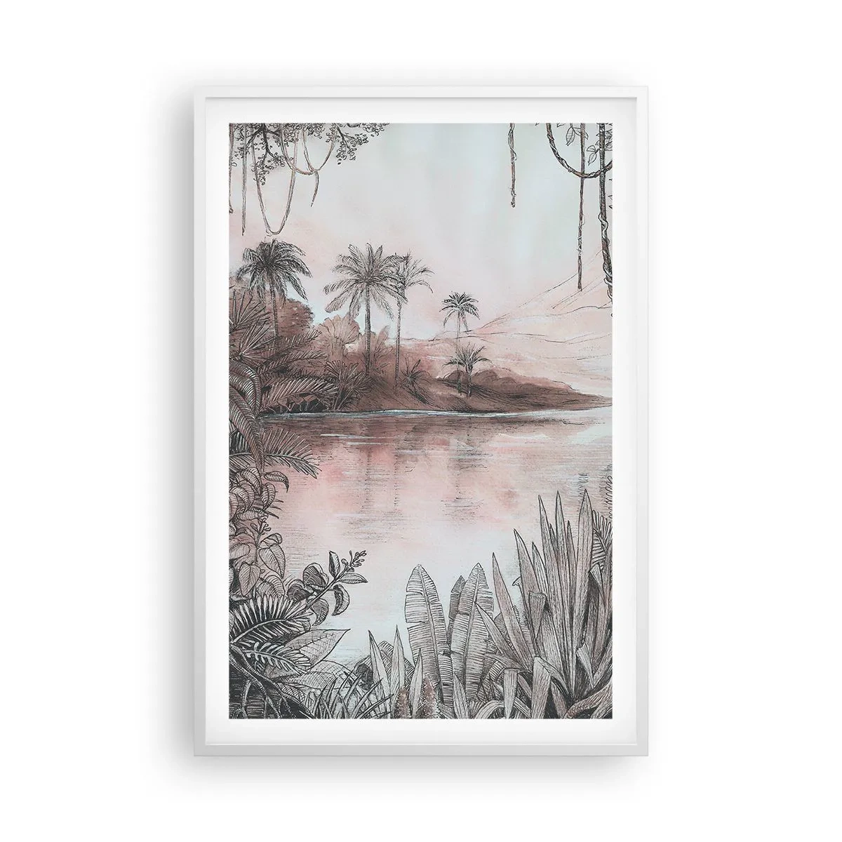 Poster in cornice bianca - Diario di un esploratore del 19esimo secolo - 61x91 cm