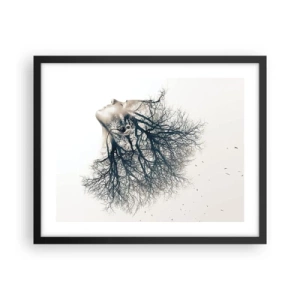 Poster in cornice nera - In ascolto del sussurro dell'albero - 50x40 cm