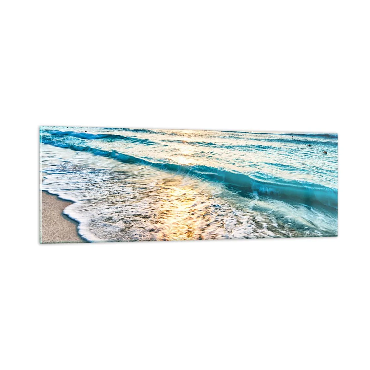 Quadro su vetro - Tramonto sul mare - 90x30 cm