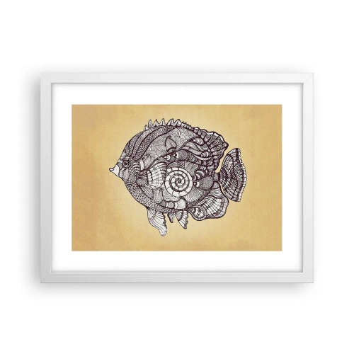 Poster in cornice bianca - Decorazioni dell'oceano - 40x30 cm