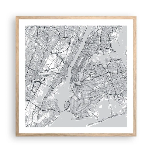 Poster in cornice rovere chiaro - Anatomia della metropoli - 60x60 cm