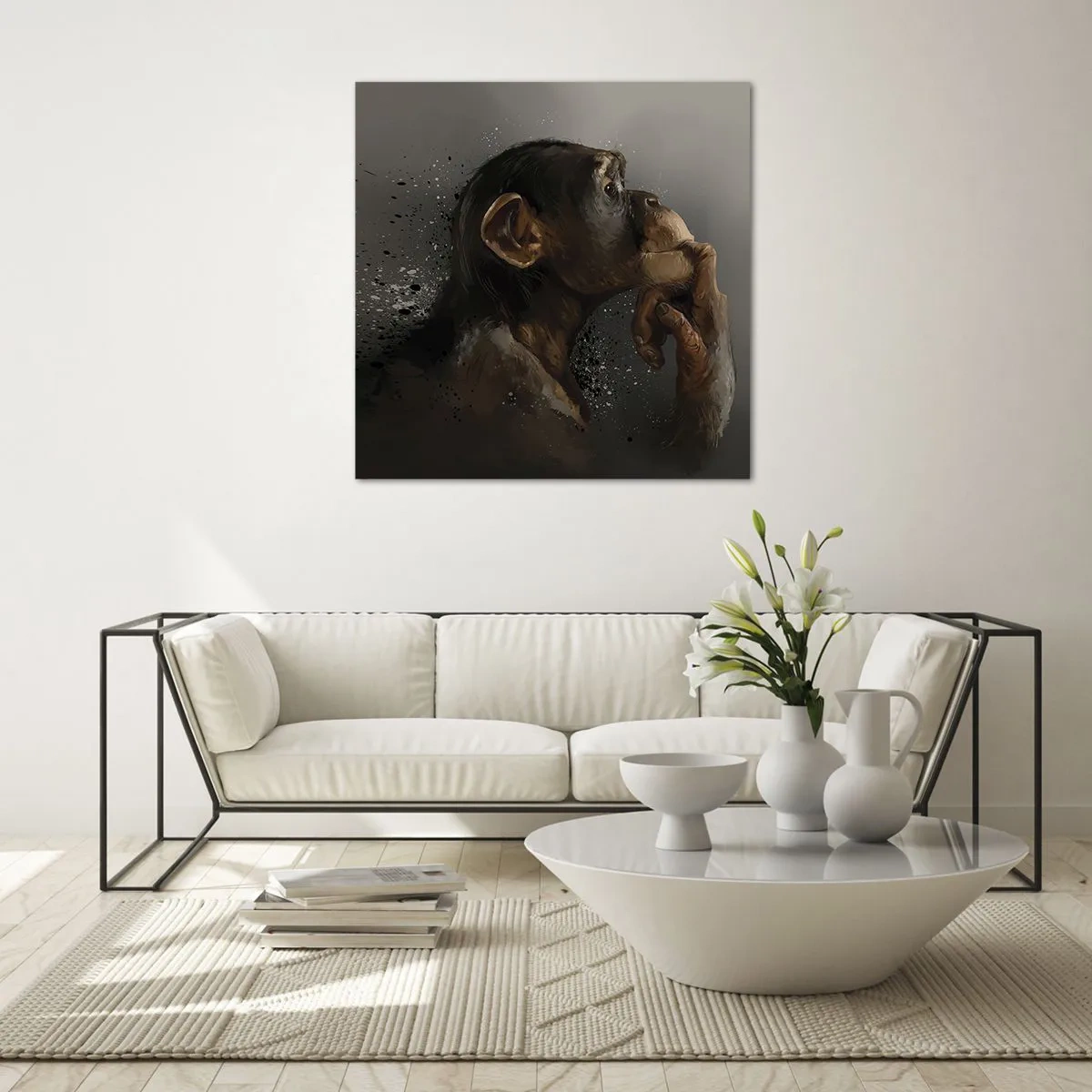 Quadro su vetro - Sicuramente un pensatore - 70x70 cm