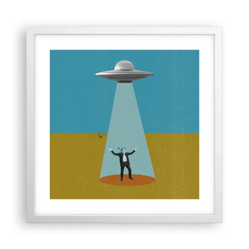 Poster in cornice bianca - Incontro ravvicinato - 40x40 cm